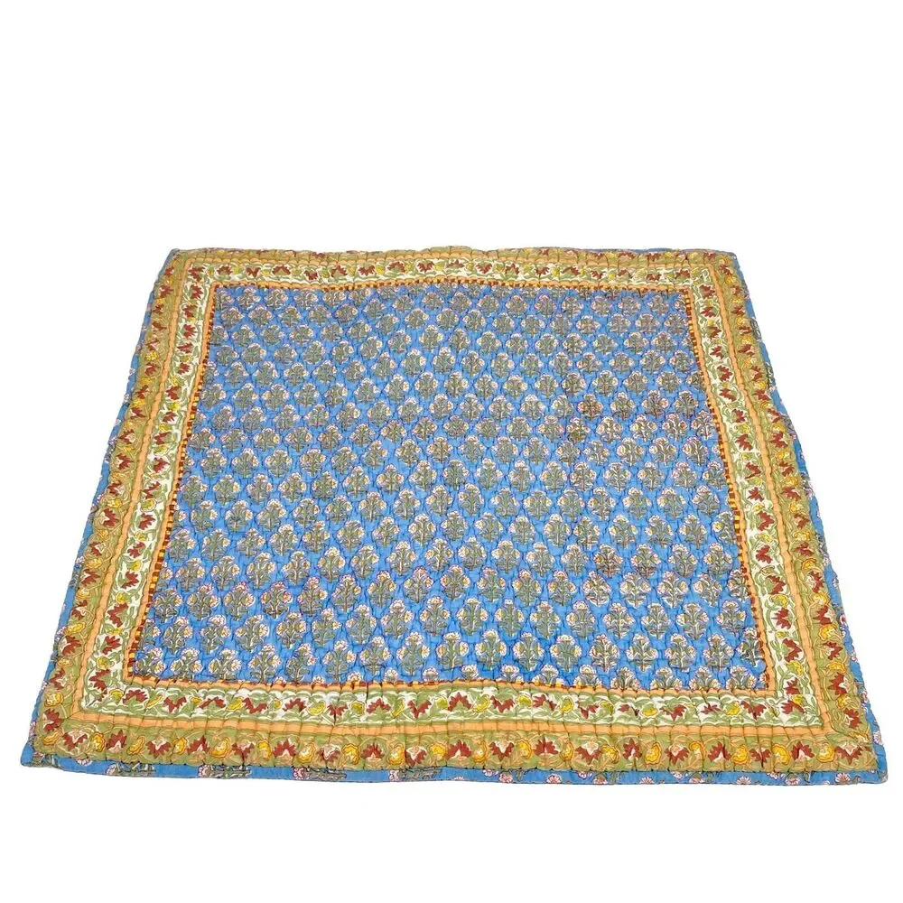 Pottery Barn Outlet Pillow Shams Euro Blue Green Floral Paisley Quilted Covers